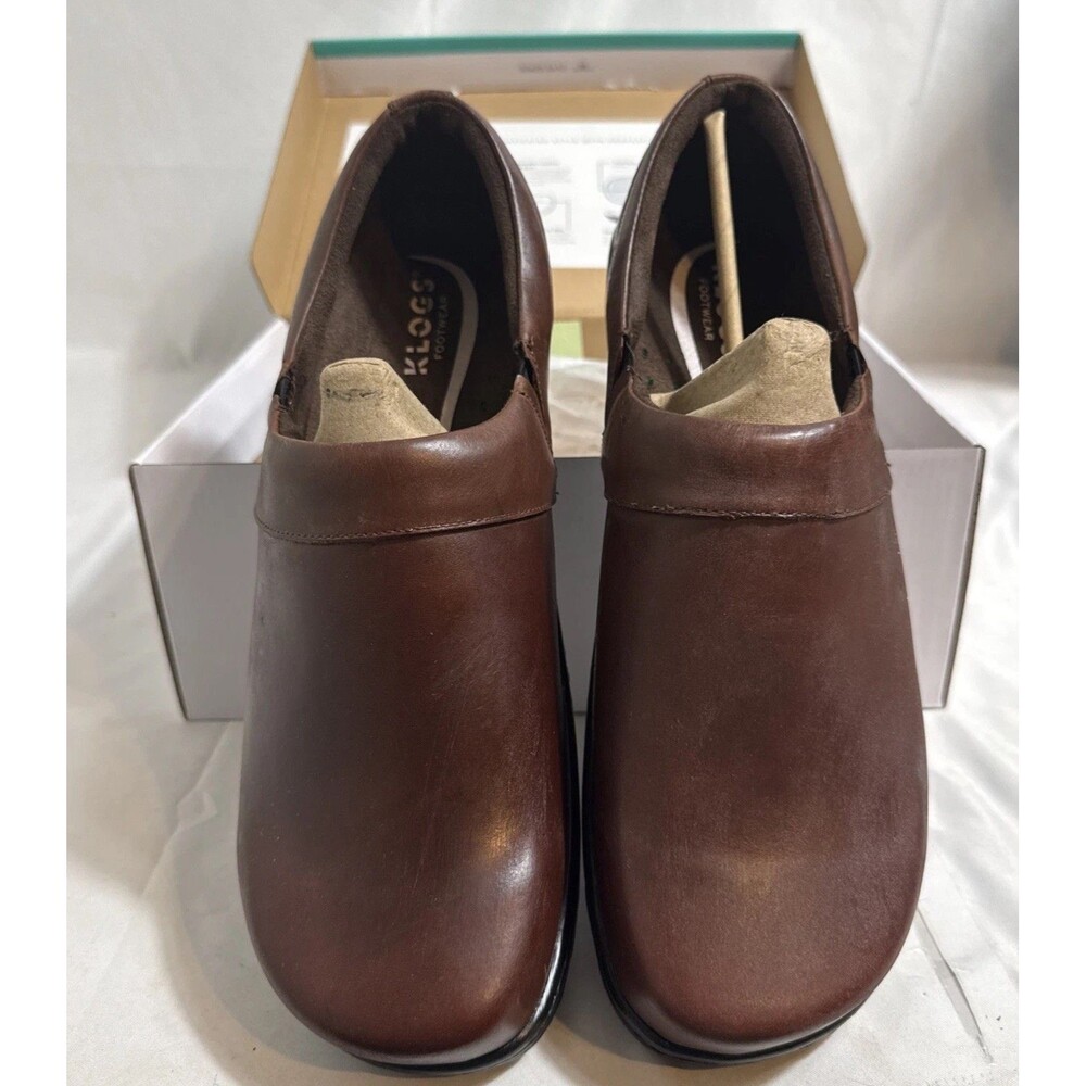 Klogs Mission Brown Shoes Women 14W Work Footwear Leather Rubber Sole